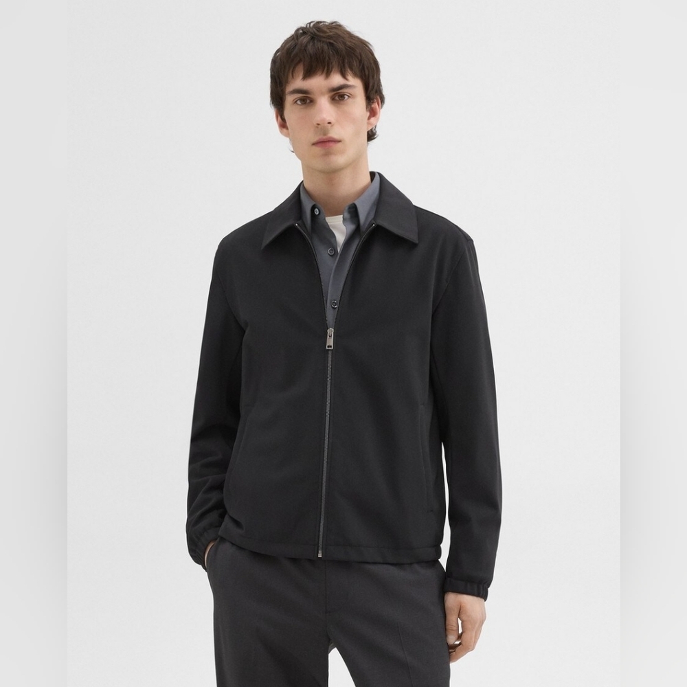 Theory Black Precision Point Zip Front Jacket